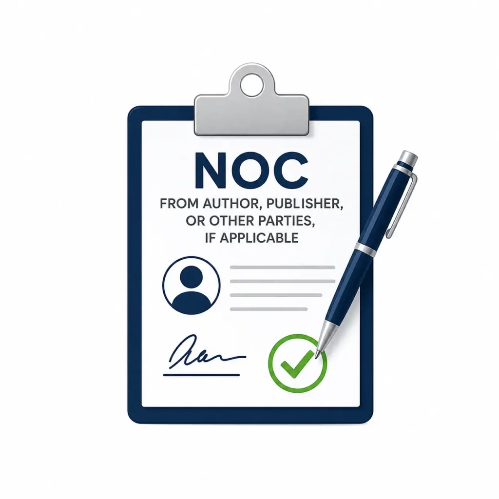 NOC from author, publisher, or other parties, if applicable NOC from author, publisher, or other parties, if applicable