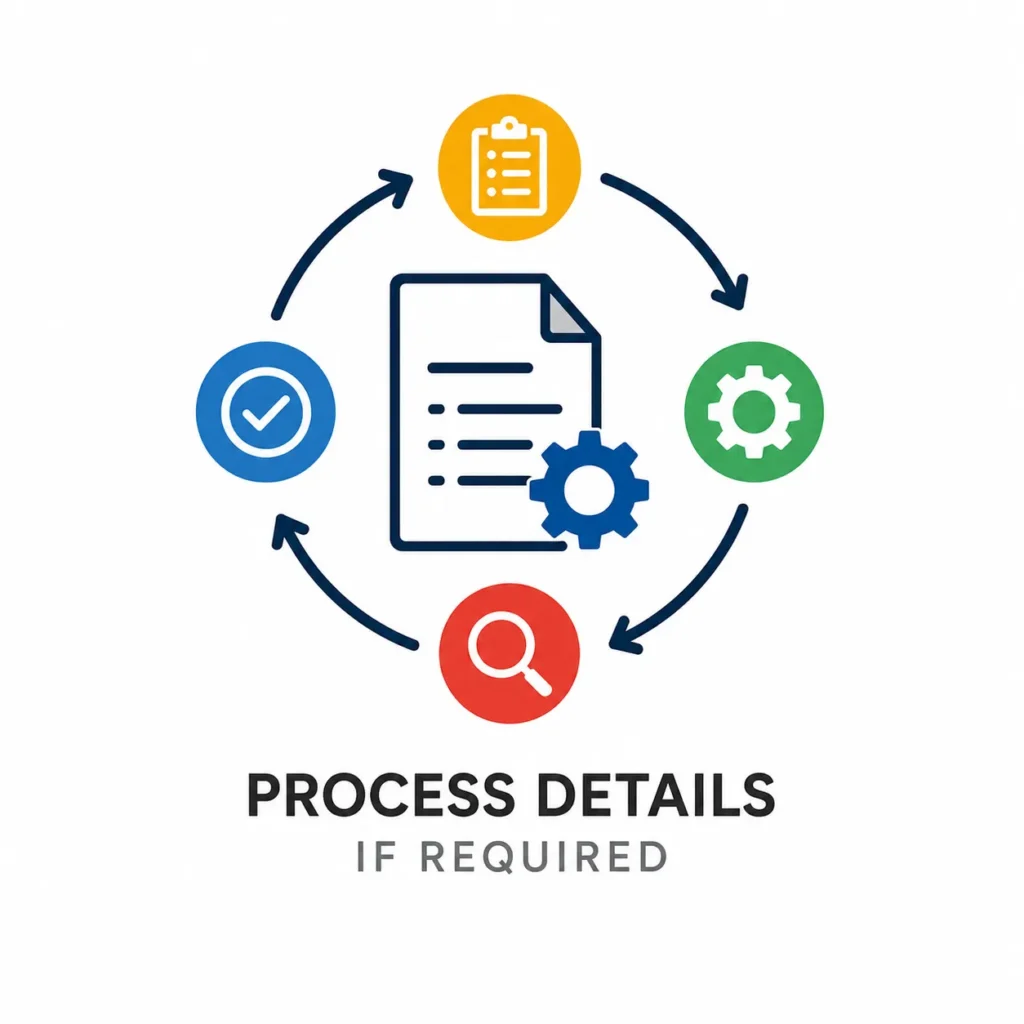Process details, if required Process details, if required