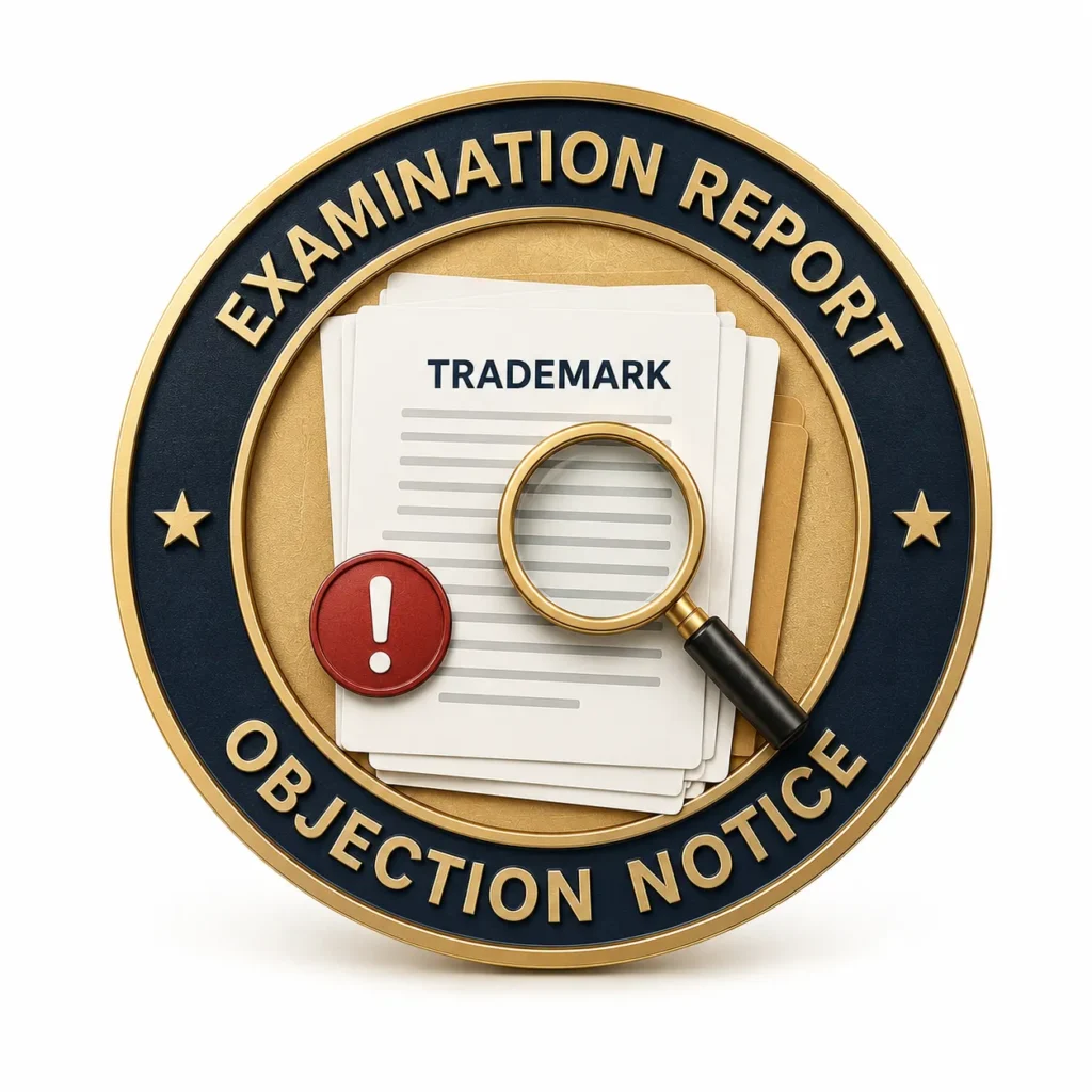 Examination report/objection notice Examination report/objection notice