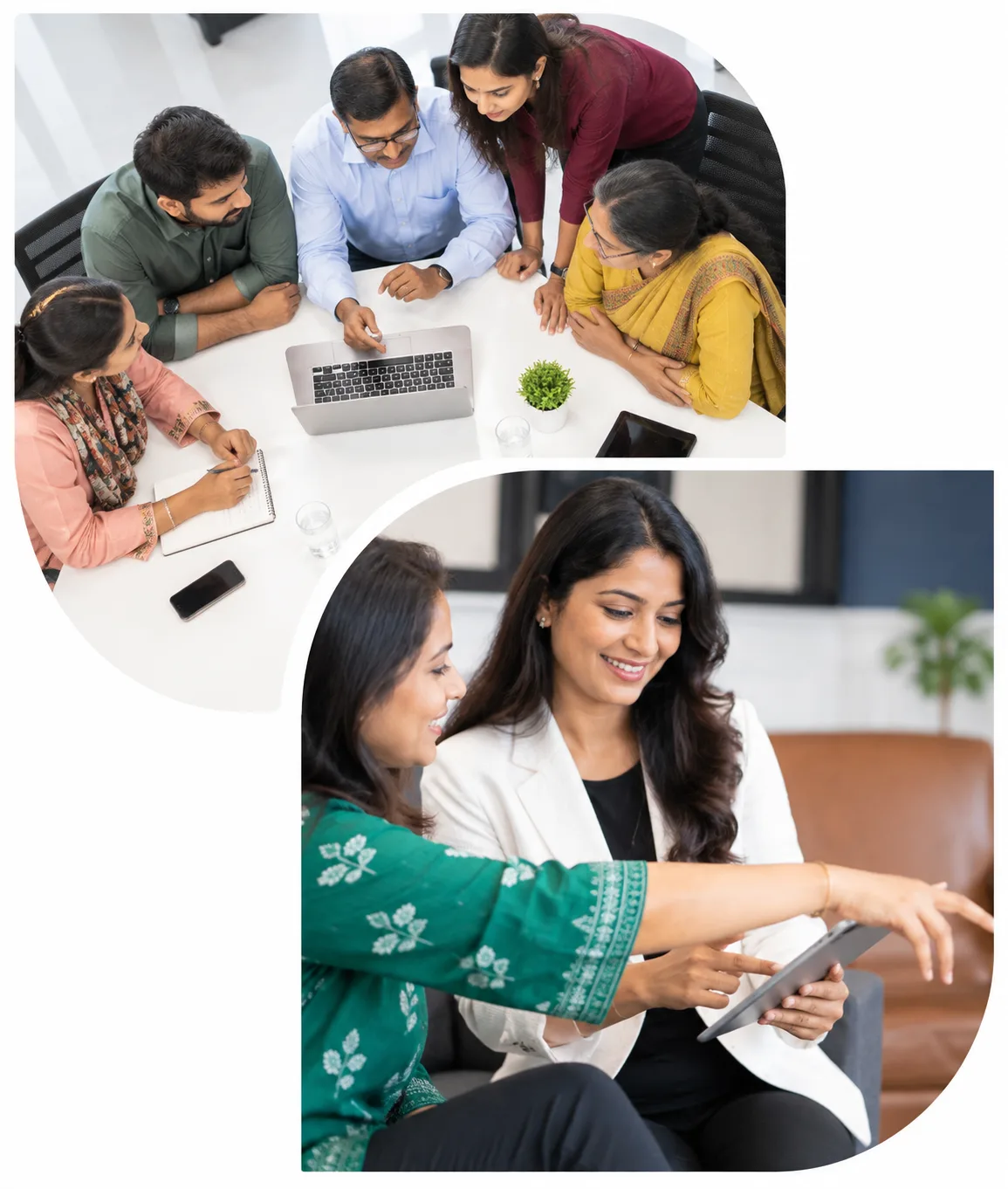Professional team discussing business and technology strategies