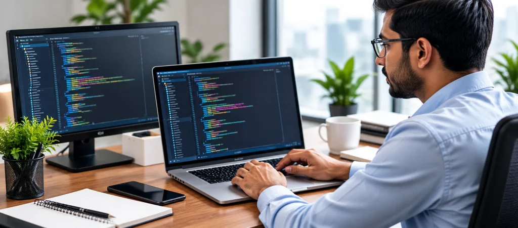Focused Developer at Modern Workstation