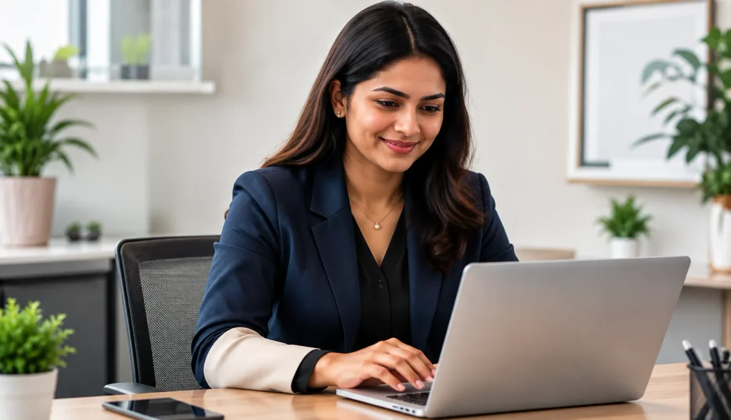 Focused Professional at a Modern Workspace Focused Professional at a Modern Workspace